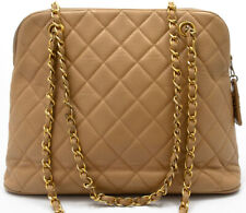 CHANEL CHAIN SHOULDER BAG TASCHE SCHULTERTASCHE SHOPPER BEIGE LEDER LEATHER RAR