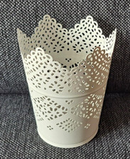 Kerzenhalter weiß 11 cm IKEA SKURAR Blumenübertopf Pinselhalter Stiftehalter