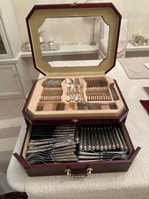 Antikes Besteck Silber 800 mit filigraner Verzierung in 98 Teilen