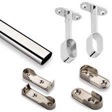 Kleiderschrankrohr Kleiderstange 100-200 cm Kleiderbügelstange Bügel SO-TECH®