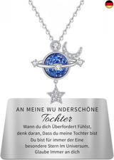 TOLOWOBK Kette Damen Mädchen Mutter Tochter Geschenk An Meine Tochter Planet 