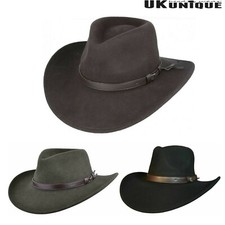  Cowboyhut 100 % Wolle zerkleinerbar Stetson Western Style Outback Fedora 8 cm Krempe