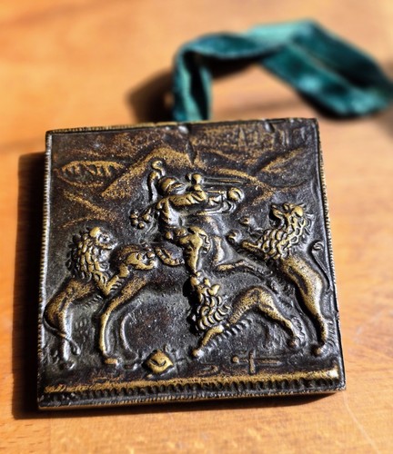 Vintage bronze wandplakette - bronze,