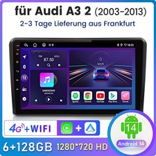 6+128G Android 14 Carplay Autoradio GPS Navi SWC DAB 4G Für Audi A3 S3 RS3 8V 8P