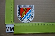 Alter Aufkleber Reise Stadt Land WENNINGSTEDT BRADERUP Insel Sylt Schleswig-Hols