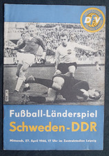 Orig. PRG / Programm  27.04.1966  in Leipzig  DDR - SCHWEDEN  !!  SEHR SELTEN
