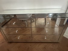 Spiegel Kommode Verspiegelt  Luxus Sideboard Elegant Glas Highboard