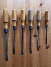 SET -6 Stk. Schraubendreher, Schraubenzieher mit Holzgriffen.  alt