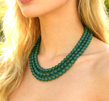 Smaragd Halskette rund 6mm–