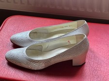 Casadei Vintage Pumps 40,5 Weiß Echtleder Italy 80er 90er Blockabsatz Retro
