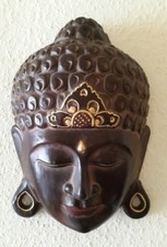 Buddha Holzmaske handgeschnitzt Burma....? 29 cm hoch