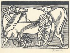 Gerhard Marcks - Ochsenknecht - Holzschnitt 1923, signiert