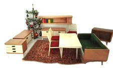 Puppenstube Wohnzimmer m. Aqarium