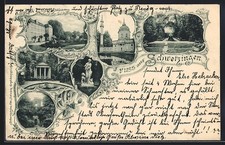 Schwetzingen, Moschee, Merkurtempel, Eingang zum Schlossgarten, Ansichtskarte 