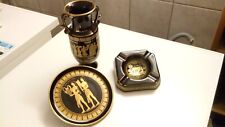 3 er SET Ascher+Wandteller+Vase aus  Griechenland 24 Karat vergoldet