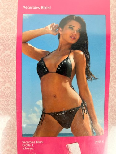 Bikini schwarz nieten ösen - bikini,