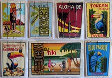 7 x Retro Vintage Holz Schild