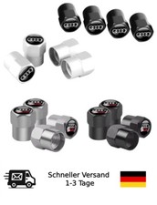4x Ventilkappen Reifen im Audi Stil – Aluminium – Schwarz/Silber