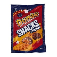 Fazer Dumle Snacks Original, Milchschokolade/Crispies Toffeefüllung Beutel 100g 