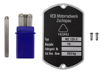 Typenschild für MZ RT 125/2 -