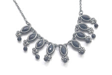 Halskette Modeschmuck Collier Anhänger pendant schwarz collana cadena design