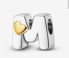 💖 Charm Anhänger  Buchstabe * M * für Pandora Armband Bettlerarmband 💖