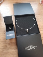 Schmuckset Ernstes Design, Halskette 42 cm mit Diamant 0,065 ct Ring Grösse 56