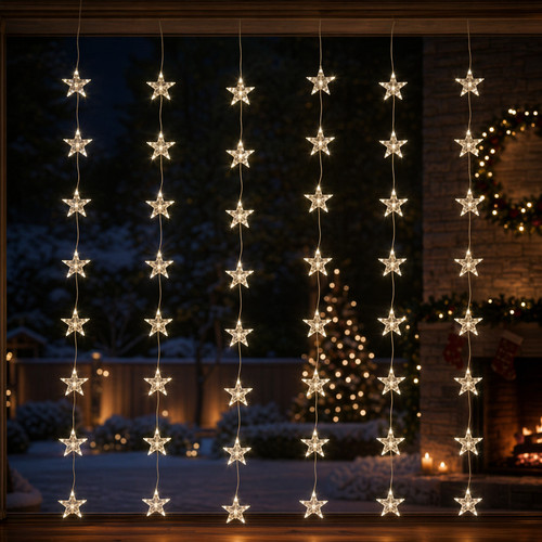 Led sternen lichtervorhang - lichtervorhang, 200