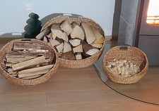 Vintage Cottage landhaus Kaminholzkorb Holzkorb Allzweckkorb Flechtkorb