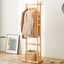 Kleiderständer Garderobenständer Holz Garderobe mit 2 Ablage Haken Landhaus Stil