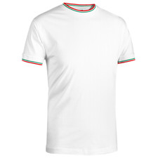 Lagerposten 35 T-Shirts Baumwolle weiß dreifarbige Einsätze Italien Myday Sky Sport