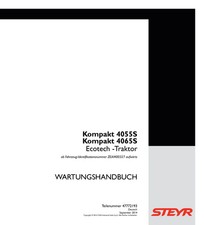 Steyr Kompakt 4055S 4065S Ecotech Traktor Reparaturhandbuch Werkstatthandbuch