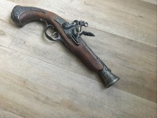 Steinschlosspistole Holz mit Metallverzierung Deko