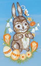 Fensterbild Ostern Plauener Spitze Fensterdekoration Osterdekoration Hase 27 cm