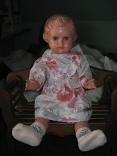 alte Schildkrötpuppe "URSEL"  -  SIR   -  49 cm  -  50er Jahre