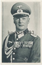 Portrait Postkarte Oberst der Wehrmacht mit Fangschnur und großer Ordensspange