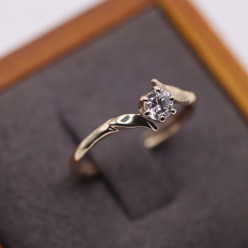 Solitärring gold cz - solitärring, 9