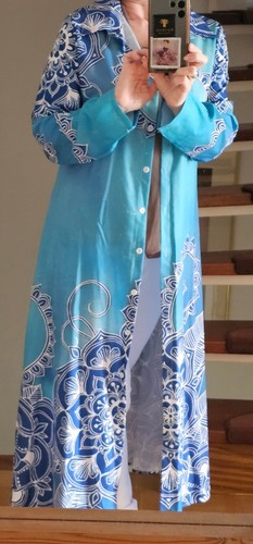 Kaftan kleid lang tunika blau - kleid,
