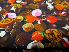 Pralinen Schokolade  petit fleur  Miller   50x110 cm  Baumwolle