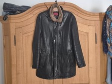 Schwere Herren  Hirsch Lederjacke/Kurzmantel schwarz, Größe 26 mit Wollfutter