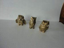 Eulen Messing 3 Stück 5 cm hoch 700 Gramm