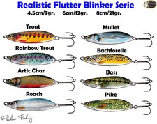 FLADEN Realistic Flutter Blinker Hecht Zander Meerforelle 3D Design alle Größen