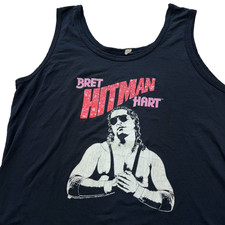 rare vintage 1989 BRET HITMAN HART TANK TOP Wrestling WWF WWE shirt 80s 90s