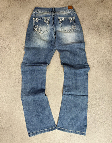 Blaue low waist schlaghose - low,