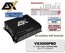 ESX VX3000PRO Mono 3KW Class D Digital 1 Kanal Verstärker 3300 Watt RMS Endstufe
