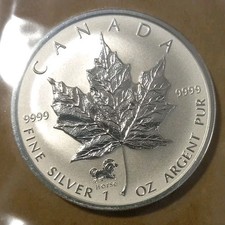 Kanada 5 Dollars 2002 Maple Leaf Privy Mark Horse (Pferd) 1 Oz Fine Silber 9999