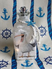 Lichtflasche Tischlampe Maritim Lustige Möwe Seestern LED Lichterkette TIMER 