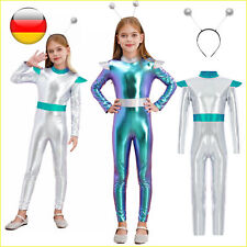 DE Mädchen Hologramm Alien Jumpsuit Space Girl Langarm Alien Stirnband Outfits
