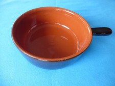 Alter Fondue Topf, Pfanne mit Henkel Steingut Keramik ø: 20 cm - Vintage
