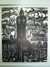 FRANS MASEREEL - Original Holzschnitt v.1966 "Hamburg" !!